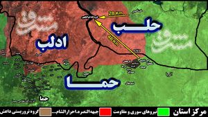 تیر تروریستهای جبههالنصره باز هم در شمال استان حماه به سنگ خورد/ هلاکت سه سرکرده ارشد میدانی جبههالنصره در حومه منطقه راهبردی اثریا + نقشه میدانی تیر تروریستهای جبههالنصره باز هم در شمال استان حماه به سنگ خورد/ هلاکت سه سرکرده ارشد میدانی جبههالنصره در حومه منطقه راهبردی اثریا + نقشه میدانی