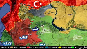 تحولات میدانی سوریه از شمال غرب حلب تا جنوب شرق دیرالزور/ مناطق کردنشین مقصد خمپارههای ارتش ترکیه + نقشه میدانی تحولات میدانی سوریه از شمال غرب حلب تا جنوب شرق دیرالزور/ مناطق کردنشین مقصد خمپارههای ارتش ترکیه + نقشه میدانی