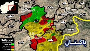 ادامه سقوط دومینوار شهرها در افغانستان همزمان با فرار نیروهای ارتش از پایگاههای نظامی + نقشه میدانی ادامه سقوط دومینوار شهرها در افغانستان همزمان با فرار نیروهای ارتش از پایگاههای نظامی + نقشه میدانی