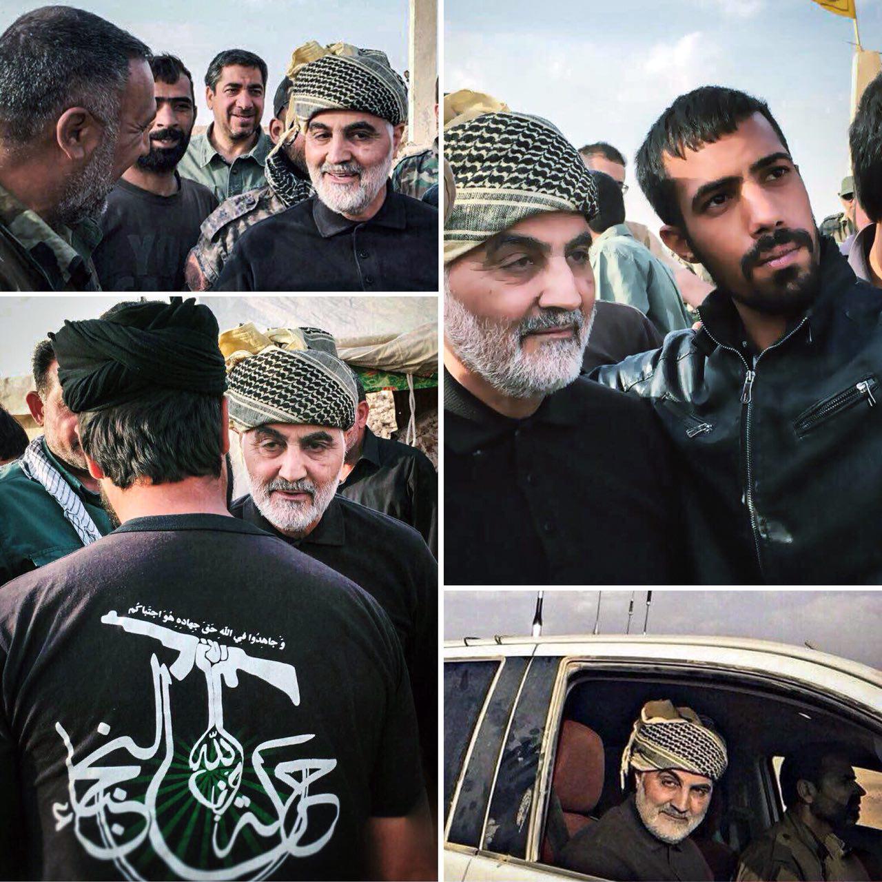 بازدید سردار سلیمانی از رزمندگان نُجَباء در “البوکمال” سوریه + تصاویر