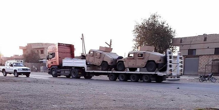 یک کاروان نظامی آمریکایی از اردن وارد پایگاه «عین الاسد» در عراق شد